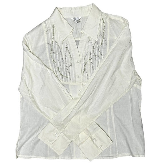 Christopher & Banks Button Up Embroidered Shirt XL - Picture 1 of 7